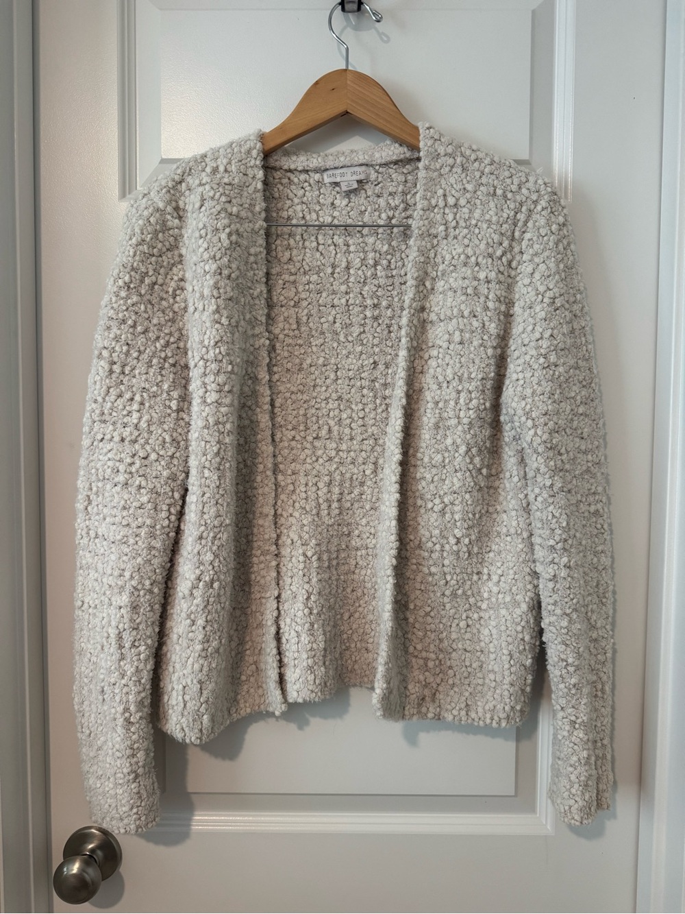 Barefoot Dreams Cream Bouclé Open-Front Cardigan